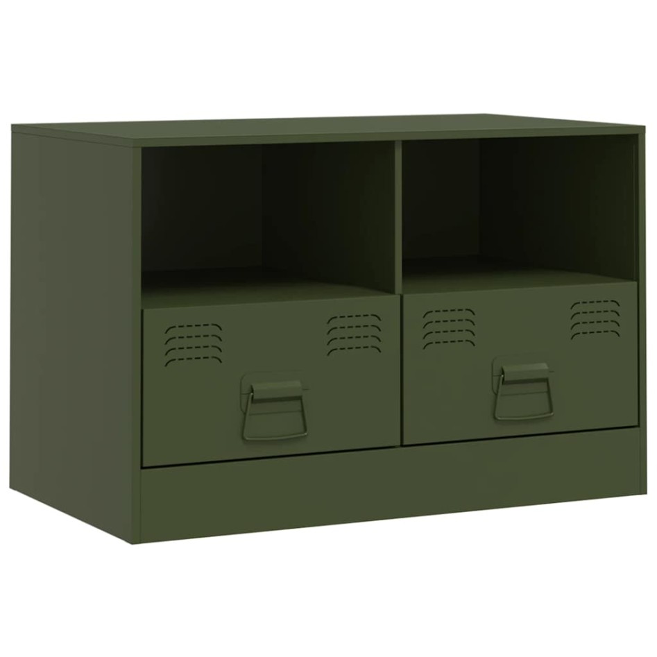 Muebles para TV 2 unidades acero verde oliva 67x39x44