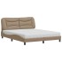 Cama con colchón cuero sintético capuchino 160x200