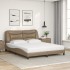 Cama con colchón cuero sintético capuchino 160x200