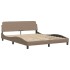 Cama con colchón cuero sintético capuchino 160x200