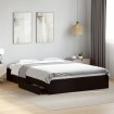Estructura cama con cajones madera ingeniería negra 160x200 cm