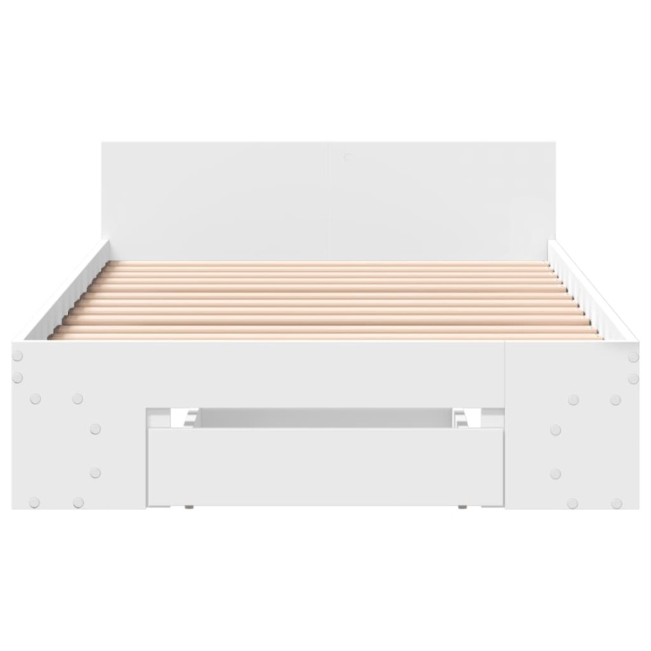 Cama con cajón madera de ingeniería blanca 90x190