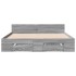 Cama con cajones madera de ingeniería gris Sonoma 135x190