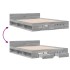 Cama con cajones madera de ingeniería gris Sonoma 135x190