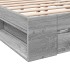 Cama con cajones madera ingeniería gris Sonoma 120x190