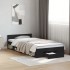 Cama con cajón madera de ingeniería negra 75x190