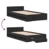 Cama con cajón madera de ingeniería negra 75x190