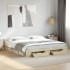 Cama con cajones madera ingeniería roble Sonoma 200x200