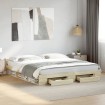 Cama con cajones madera ingeniería roble Sonoma 200x200 cm