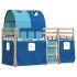 Litera con cortinas madera maciza de pino azul 90x190