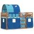 Litera con cortinas madera maciza de pino azul 90x190