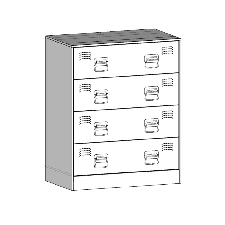 Aparador de acero blanco 67x39x83