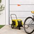 Remolque bicicleta mascotas hierro tela Oxford amarillo
