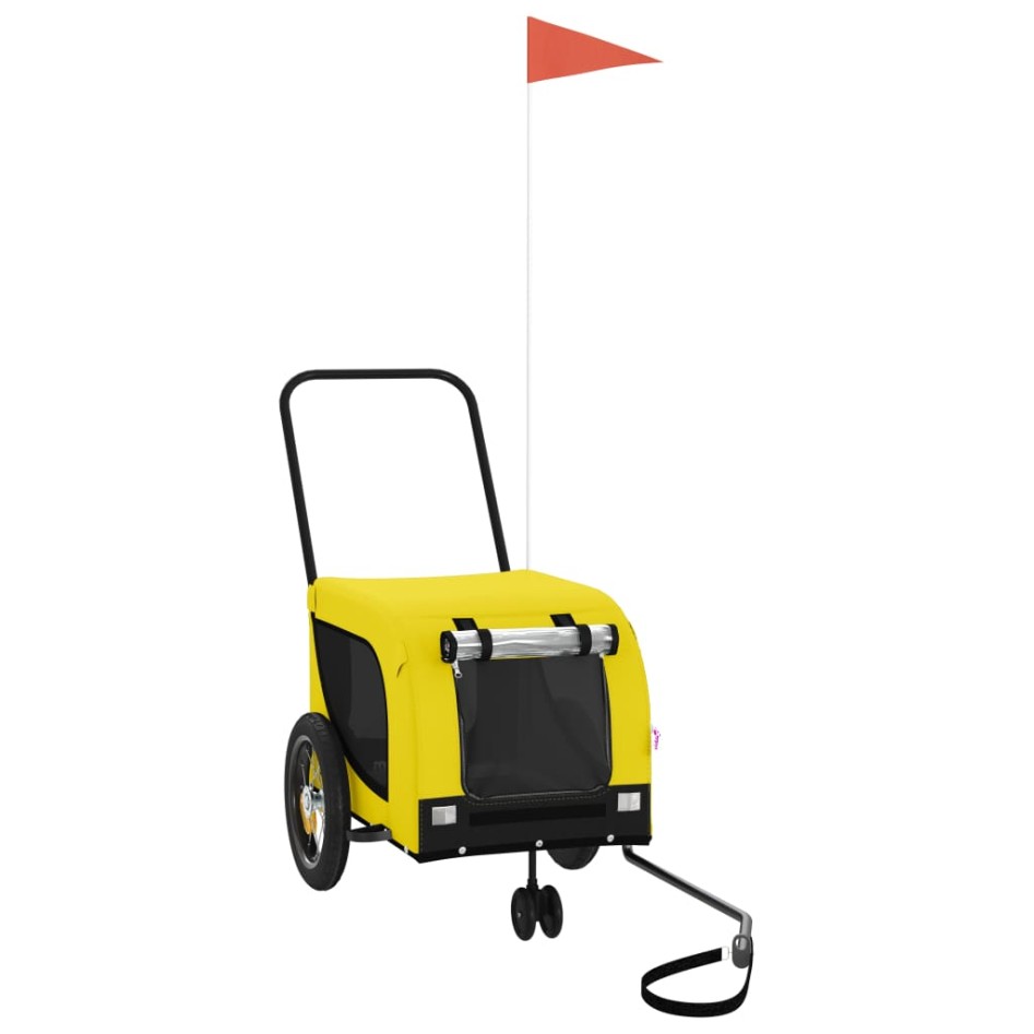 Remolque bicicleta mascotas hierro tela Oxford amarillo