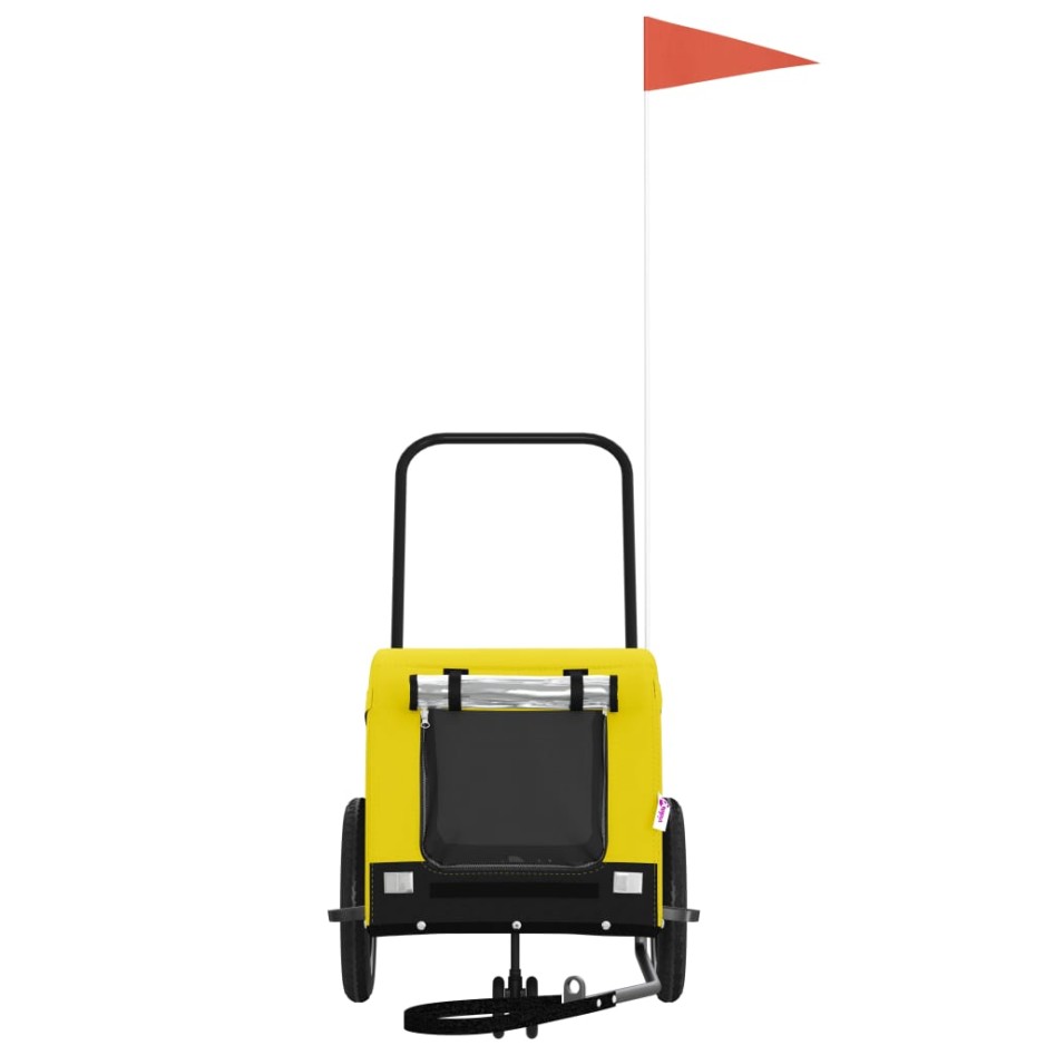 Remolque bicicleta mascotas hierro tela Oxford amarillo