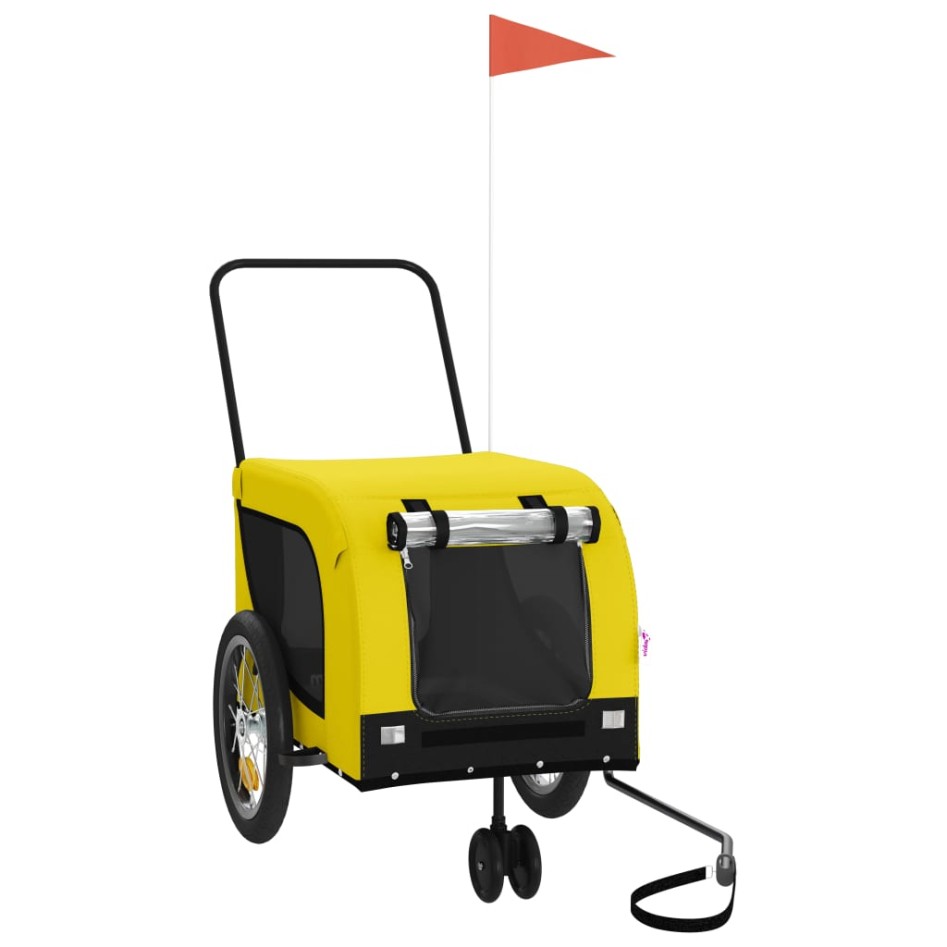 Remolque bicicleta mascotas hierro tela Oxford amarillo