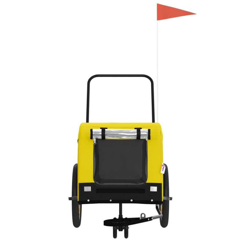 Remolque bicicleta mascotas hierro tela Oxford amarillo