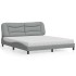 Cama con colchón de tela gris claro 180x200