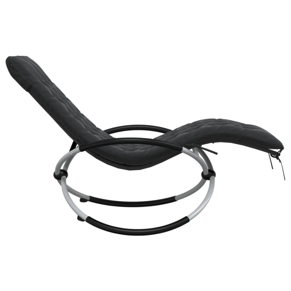 Tumbona geométrica con cojín acero negro y