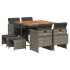 Set comedor jardín 9 pzas y cojines ratán sintético