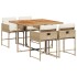 Set comedor de jardín 5 pzas con cojines ratán sintético