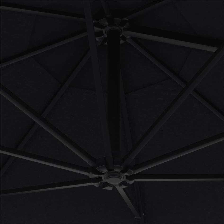 Sombrilla de pared con palo de metal negro 300