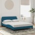 Cama con colchón azul terciopelo 120x200