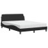 Cama con colchón cuero sintético negro 120x200