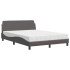 Cama con colchón cuero sintético gris 120x200