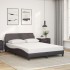 Cama con colchón cuero sintético gris 120x200