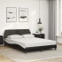 Cama con colchón cuero sintético negro y blanco 120x200
