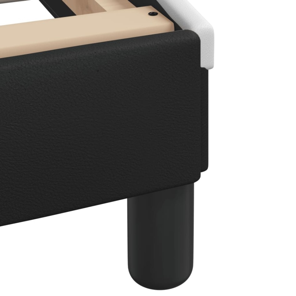 Cama con colchón cuero sintético negro y blanco 120x200