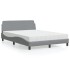 Cama con colchón tela gris claro 140x200