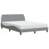 Cama con colchón tela gris claro 140x200