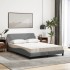 Cama con colchón tela gris claro 140x200