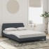 Cama con colchón terciopelo gris oscuro 140x200