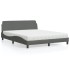 Cama con colchón de tela gris oscuro 160x200