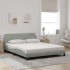 Cama con colchón terciopelo gris claro 160x200