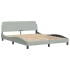 Cama con colchón terciopelo gris claro 160x200