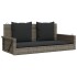 Banco columpio con cojines ratán sintético gris 119x56x48