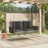 Banco columpio con cojines ratán sintético gris 119x56x48