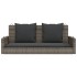 Banco columpio con cojines ratán sintético gris 119x56x48