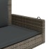 Banco columpio con cojines ratán sintético gris 119x56x48