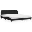 Cama con colchón de tela negro 180x200 cm