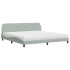 Cama con colchón terciopelo gris claro 200x200