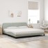 Cama con colchón terciopelo gris claro 200x200