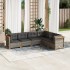 Set de muebles de jardín 6 pzas y cojines ratán sintético