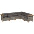 Set de muebles de jardín 6 pzas y cojines ratán sintético