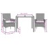 Set de comedor jardín 3 pzas con cojines ratán PE acacia