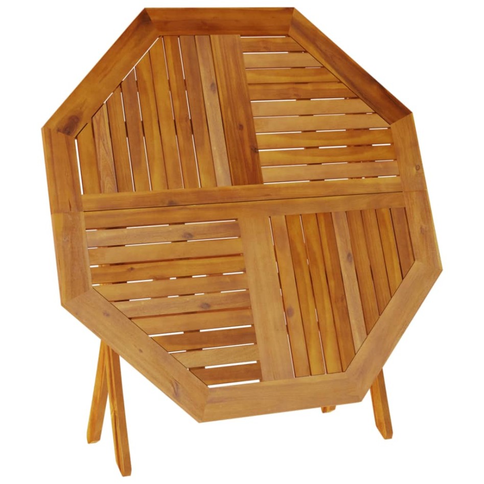 Mesa de jardín plegable madera maciza de acacia Ø110x75